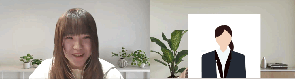 インタビュー中のNさんと編集部