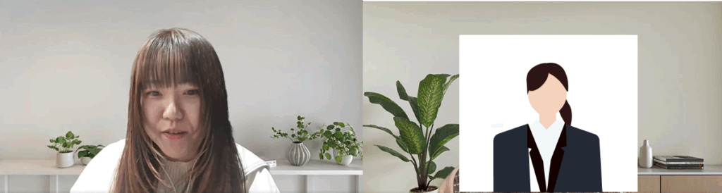 インタビュー中のNさんと編集部