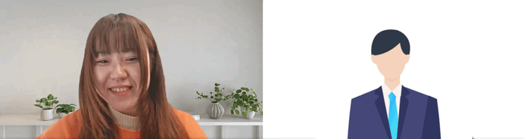 PORTキャリア編集部(左)がPwCコンサルティング内定者(右)にインタビューを実施