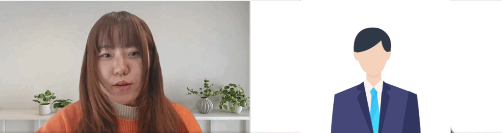 再現面接中のWさんとPORTキャリア編集部