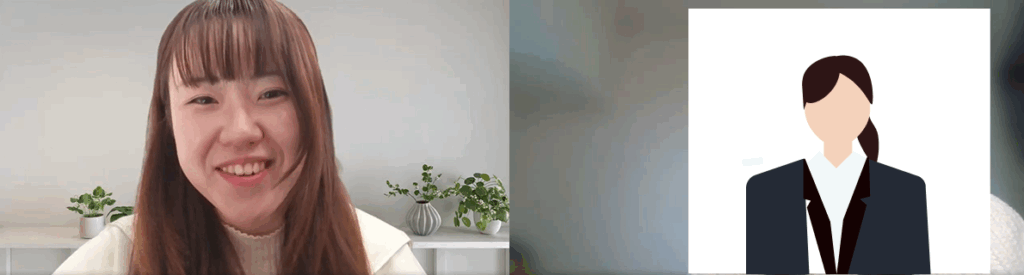 インタビュー中の編集部とMさん