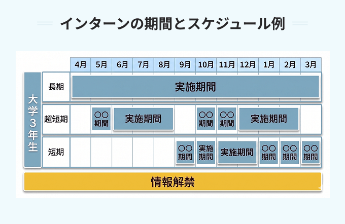 インターンの期間とスケジュール例
