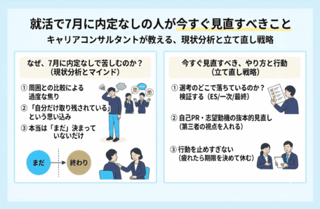 就活で7月に内定がなしの人が今すぐ見直すべきこと